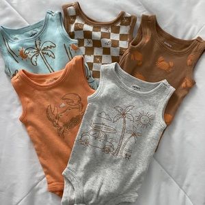 NEW Carters Baby 5-Pack Short-Sleeve Bodysuits Onesies